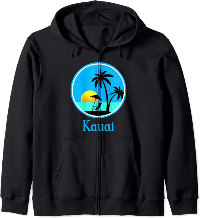 Kauai Hawaii Travel Vacation or Holiday Souvenir Gift Zip Hoodie Clothing